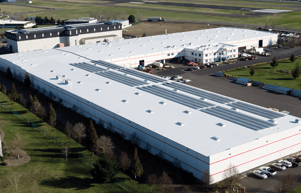 Shot showing ReClaim's commercial roofing capabilities
